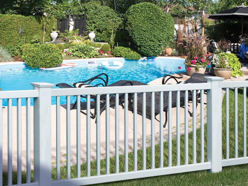 Popular Vinyl Pool Fence Greenbrier Style Selected by our Georgia and South Carolina Residents